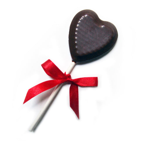 Chocolate Heart Lollipop, great chocolate wedding favours or for the valentines day treat