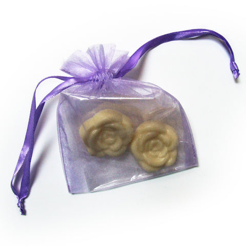 Belgian Chocolate Rose Favours In Lilac Organza Bag