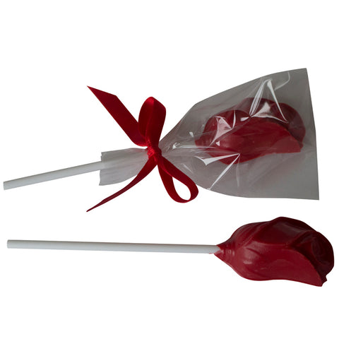 Red Chocolate Rose Lollipop