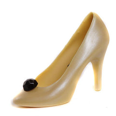 High Heel, Milk chocolate shoe brushed with edible pearl luster - Jacky-O