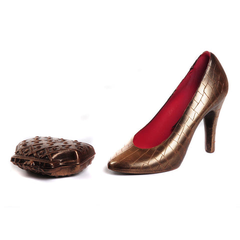 Louboutin inspired Chocolate Shoe and Purse