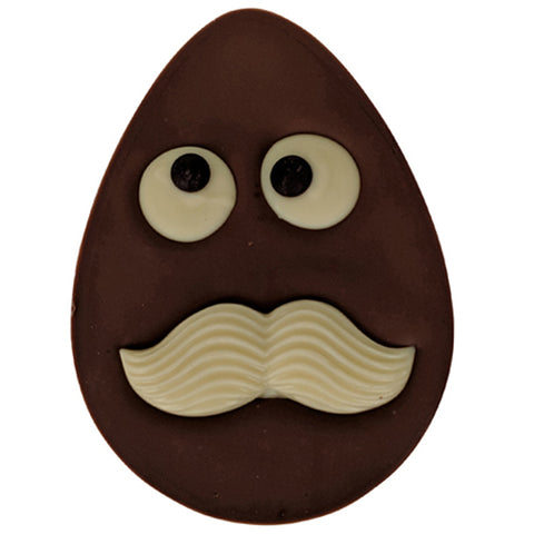 Flat Milk Chocolate Easter Egg  with White Moustache