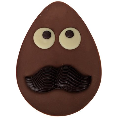 Flat Milk Chocolate Easter Egg with Dark Moustache