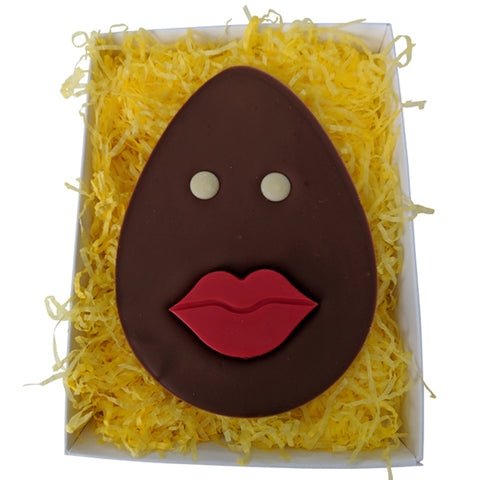 Flat Milk Chocolate Easter Egg  with Red Lips