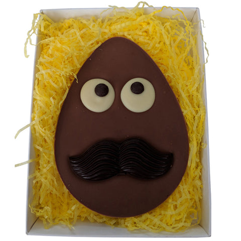 Flat Milk Chocolate Easter Egg with Dark Moustache