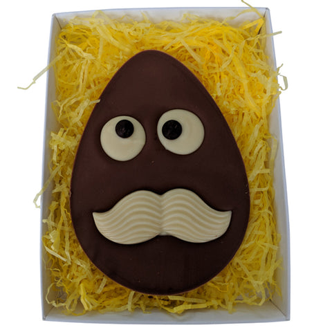 Flat Milk Chocolate Easter Egg  with White Moustache