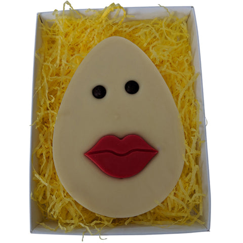 Flat White Chocolate Easter with Red lips