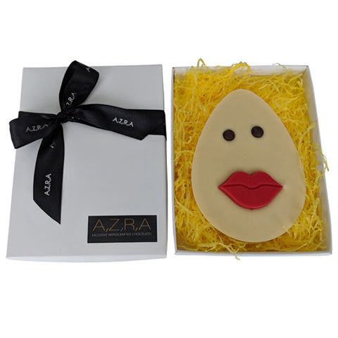 Flat White Chocolate Easter with Red lips