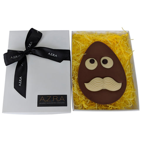 Flat Milk Chocolate Easter Egg  with White Moustache