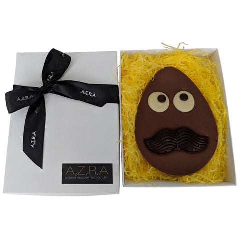 Flat Milk Chocolate Easter Egg with Dark Moustache