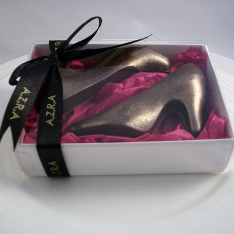 Two Small Dark Chocolate Shoes