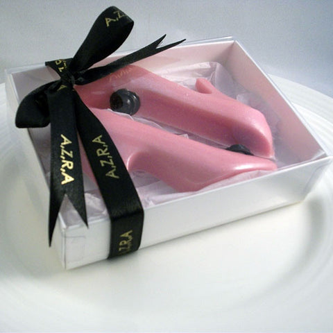 Two Small Pink Chocolate Shoes Set