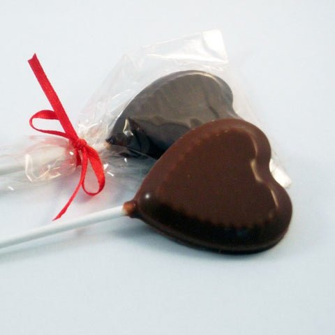 Chocolate Heart Lollipop, great chocolate wedding favours or for the valentines day treat