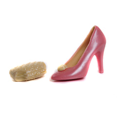 High heel chocolate shoe and chocolate purse